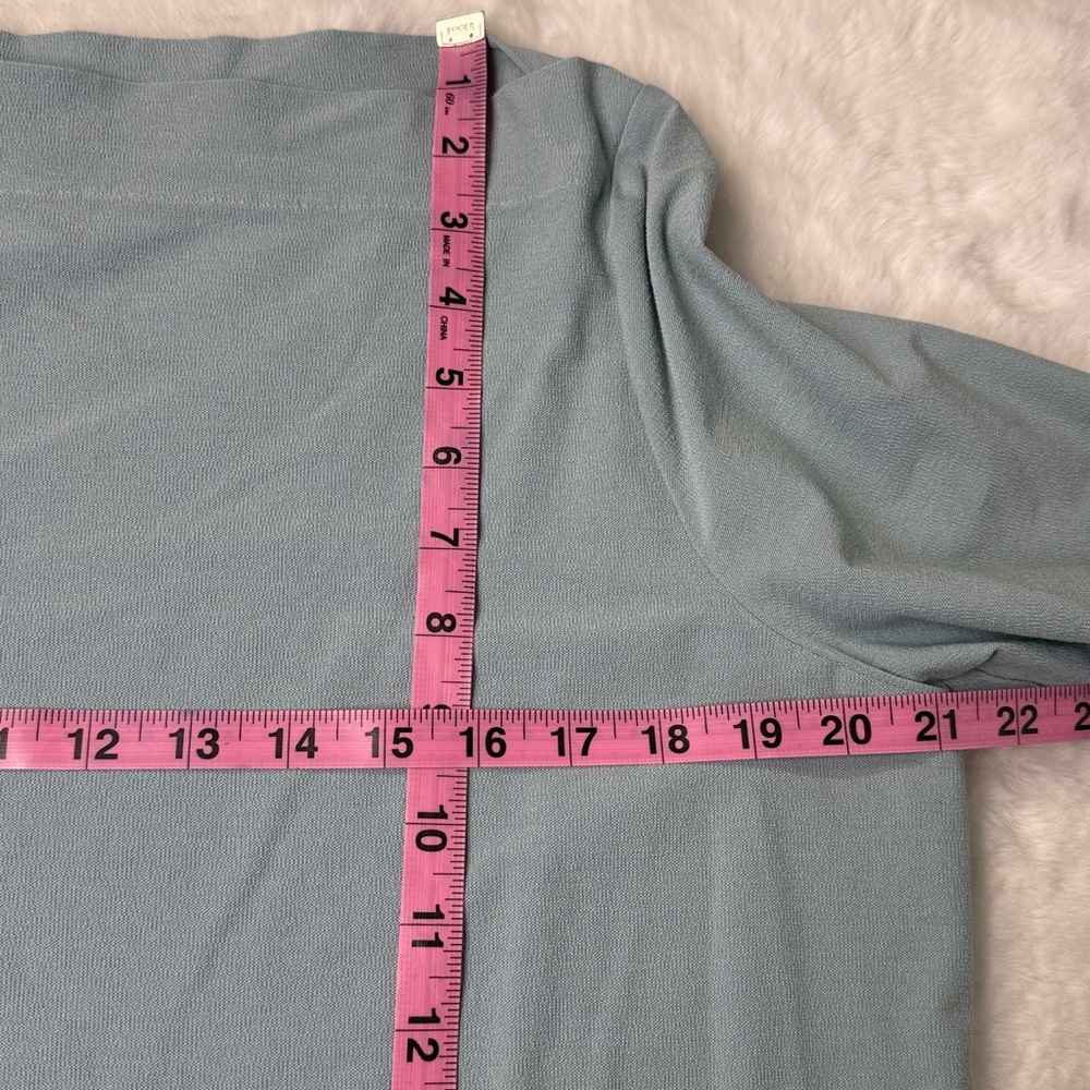 Eileen Fisher Washable Stretch Crepe Shift Dress L Boat Neck Viscose 3/4 Sleeves - Picture 8 of 10